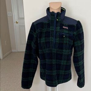 Vineyard Vines Dark Plaid Fleece Utility Jacket